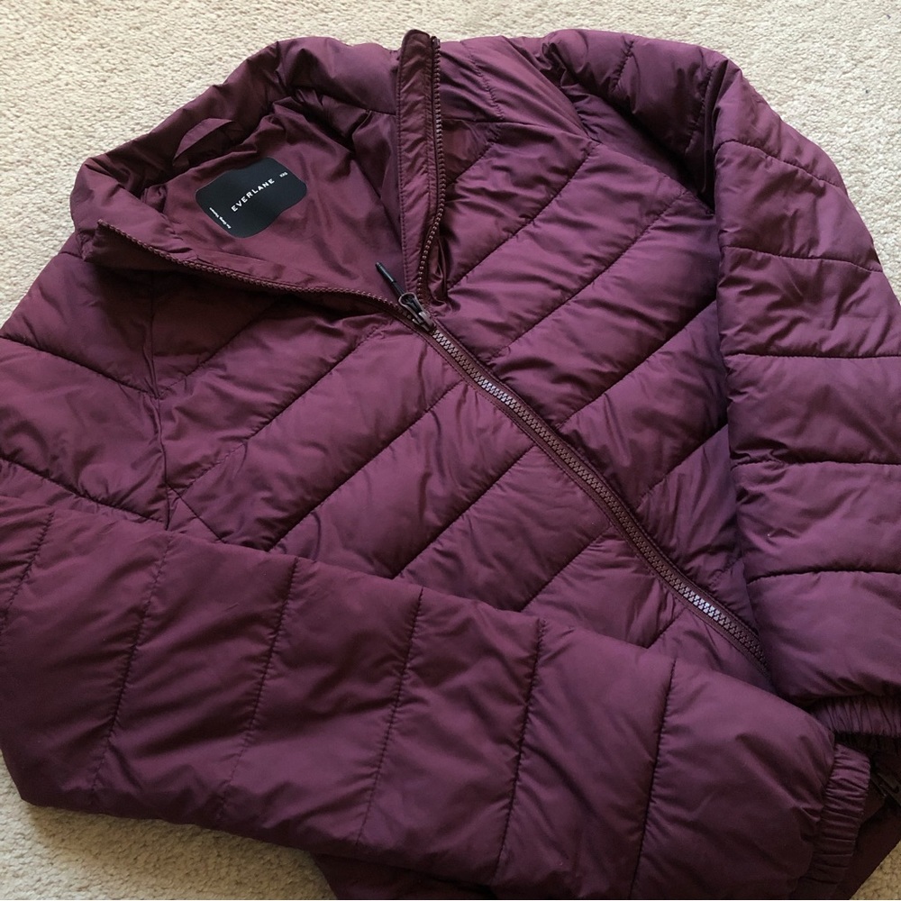 Everlane Puffer Jacket in Purple